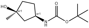 rel-tert-butyl ((1R,3S)-3-hydroxy-3-methylcyclopentyl)carbamate Struktur