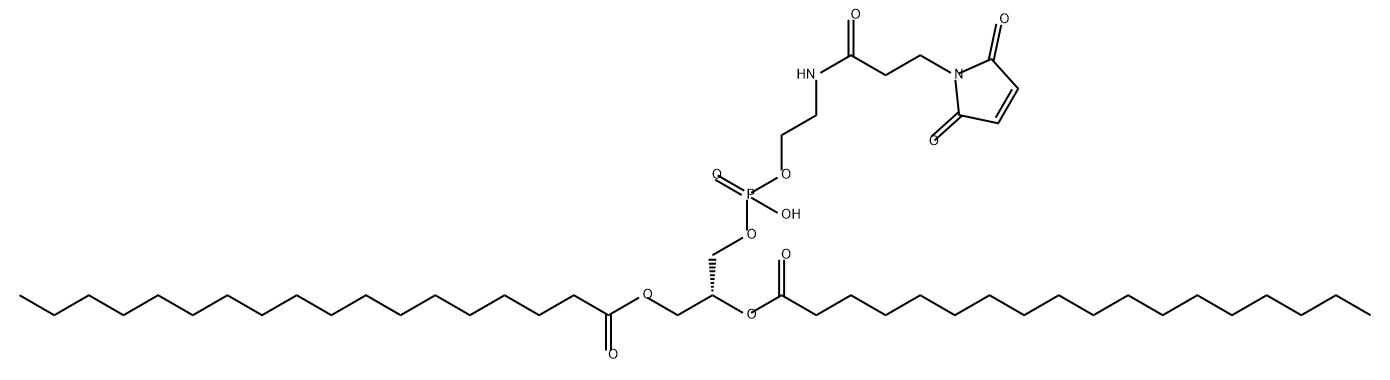 Octadecanoic acid, 1,1'-[(1R)-1-[10-(2,5-dihydro-2,5-dioxo-1H-pyrrol-1-yl)-3-hydroxy-3-oxido-8-oxo-2,4-dioxa-7-aza-3-phosphadec-1-yl]-1,2-ethanediyl] ester Struktur