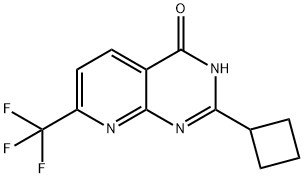 Pyrido[2,3-d]pyrimidin-4(3H)-one, 2-cyclobutyl-7-(trifluoromethyl)- Struktur