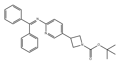 1-Azetidinecarboxylic acid, 3-[6-[(diphenylmethylene)amino]-3-pyridinyl]-, 1,1-dimethylethyl ester Struktur