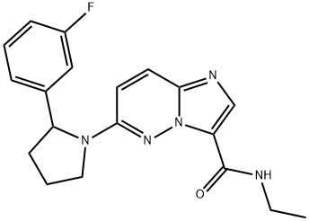 Imidazo[1,2-b]pyridazine-3-carboxamide, N-ethyl-6-[2-(3-fluorophenyl)-1-pyrrolidinyl]- Structure