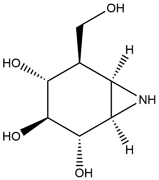 7-Azabicyclo[4.1.0]heptane-2,3,4-triol, 5-(hydroxymethyl)-, [1R-(1α,2α,3β,4α,5β,6α)]- (9CI) Struktur