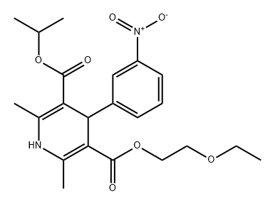 3,5-Pyridinedicarboxylic acid, 1,4-dihydro-2,6-dimethyl-4-(3-nitrophenyl)-, 3-(2-ethoxyethyl) 5-(1-methylethyl) ester Struktur