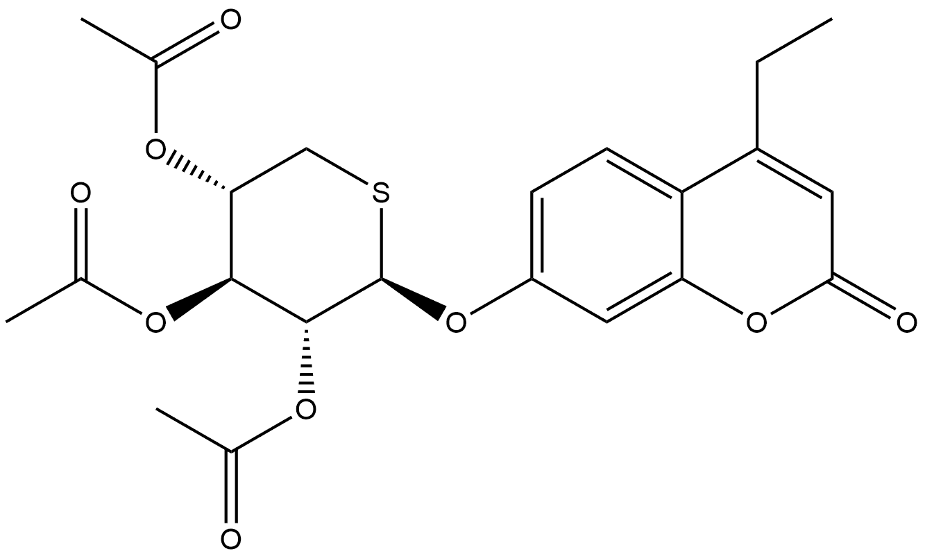 2H-1-Benzopyran-2-one, 4-ethyl-7-[(2,3,4-tri-O-acetyl-5-thio-β-D-xylopyranosyl)oxy]-