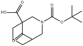 3-tert-butoxycarbonyl-9-oxo-3-azabicyclo[3.3.1]nonane-1-carboxylic acid Struktur