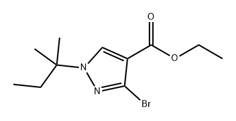 1H-Pyrazole-4-carboxylic acid, 3-bromo-1-(1,1-dimethylpropyl)-, ethyl ester Struktur