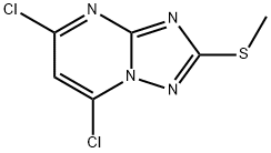 5,7-Dichloro-2-(methylthio)-[1,2,4]triazolo[1,5-a]pyrimidine Struktur