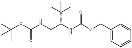 Carbamic acid, N-[(1S)-1-[[[(1,1-dimethylethoxy)carbonyl]amino]methyl]-2,2-dimethylpropyl]-, phenylmethyl ester Struktur