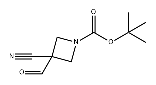 1-Azetidinecarboxylic acid, 3-cyano-3-formyl-, 1,1-dimethylethyl ester Struktur