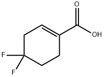 4,4-difluorocyclohex-1-ene-1-carboxylic acid Struktur