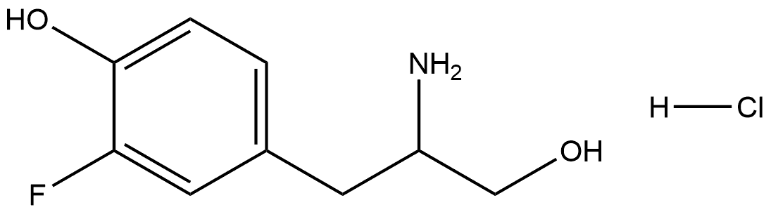 4-(2-amino-3-hydroxypropyl)-2-fluorophenol hydrochloride Struktur