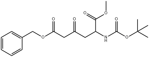 Hexanedioic acid, 2-[[(1,1-dimethylethoxy)carbonyl]amino]-4-oxo-, 1-methyl 6-(phenylmethyl) ester Struktur