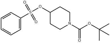 1-Piperidinecarboxylic acid, 4-[(phenylsulfonyl)oxy]-, 1,1-dimethylethyl ester Structure