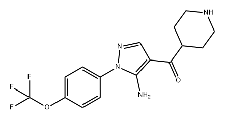 Methanone, [5-amino-1-[4-(trifluoromethoxy)phenyl]-1H-pyrazol-4-yl]-4-piperidinyl- Struktur