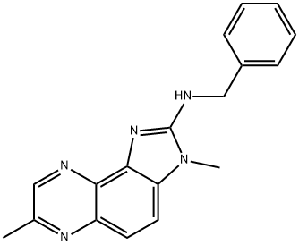 3H-Imidazo[4,5-f]quinoxalin-2-amine, 3,7-dimethyl-N-(phenylmethyl)- Struktur