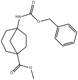 Bicyclo[3.2.1]octane-1-carboxylic acid, 5-[[(phenylmethoxy)carbonyl]amino]-, methyl ester Struktur