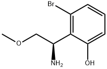 2-(1-amino-2-methoxyethyl)-3-bromophenol Struktur