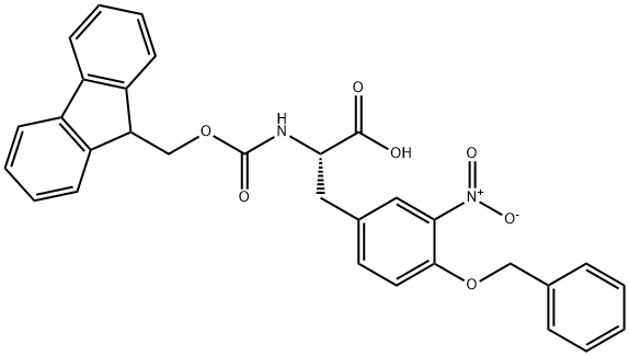 N-α-(9-Fluorenylmethoxycarbonyl)-O-benzyl-3-nitro-L-tyrosine Struktur