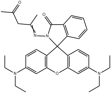 (E)3′,6′-bis(diethylaMino)-2-(4-oxopent-2-en-2-ylaMino)spiro〔isoindoline-1,9′-xanthen〕-3-one Struktur