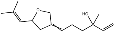 1-Hexen-3-ol, 6-[dihydro-5-(2-methyl-1-propen-1-yl)-3(2H)-furanylidene]-3-methyl- Struktur