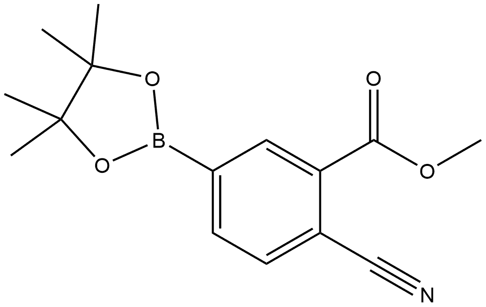 Methyl 2-cyano-5-(4,4,5,5-tetramethyl-1,3,2-dioxaborolan-2-yl)benzoate Struktur