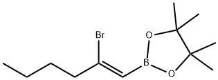 1,3,2-Dioxaborolane, 2-[(1Z)-2-bromo-1-hexen-1-yl]-4,4,5,5-tetramethyl- Struktur