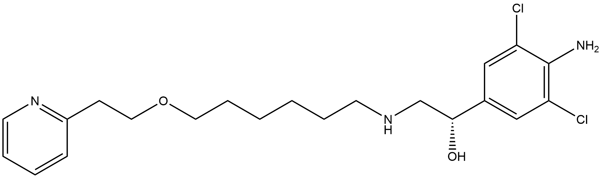 Benzenemethanol, 4-amino-3,5-dichloro-α-[[[6-[2-(2-pyridinyl)ethoxy]hexyl]amino]methyl]-, (αS)- Struktur