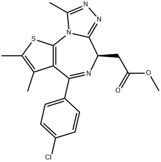 6H-Thieno[3,2-f][1,2,4]triazolo[4,3-a][1,4]diazepine-6-acetic acid, 4-(4-chlorophenyl)-2,3,9-trimethyl-, methyl ester, (6R)- Struktur