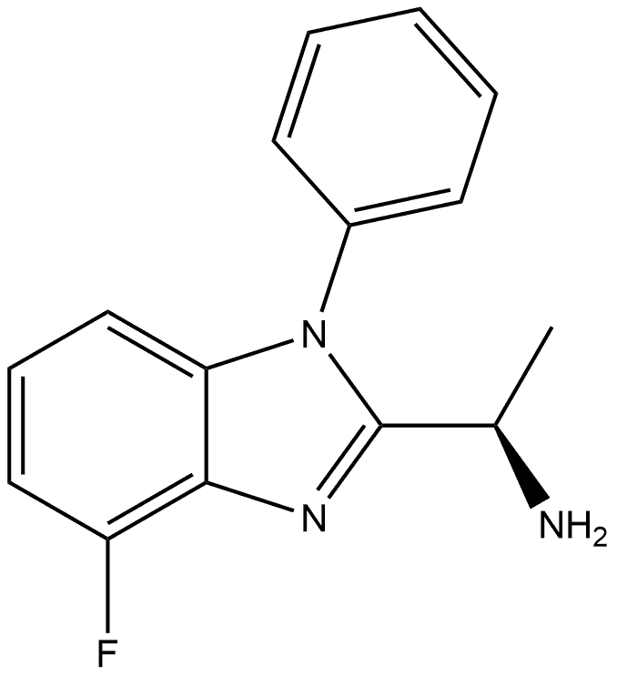 (R)-1-(4-Fluoro-1-phenyl-1H-benzo[d]imidazol-2-yl)ethanamine Struktur