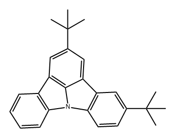 Indolo[3,2,1-jk]carbazole, 2,5-bis(1,1-dimethylethyl)- Struktur