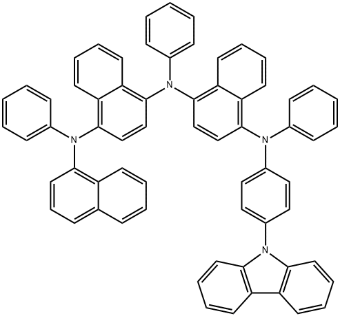 1,4-Naphthalenediamine, N1-[4-(9H-carbazol-9-yl)phenyl]-N4-[4-(1-naphthalenylphenylamino)-1-naphthalenyl]-N1,N4-diphenyl- Struktur