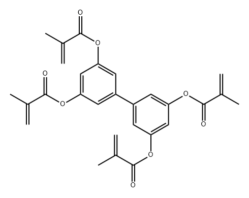 2-Propenoic acid, 2-methyl-, 1,1',1'',1''-[1,1'-biphenyl]-3,3',5,5'-tetrayl ester Struktur