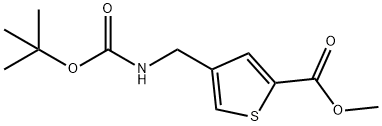 2-Thiophenecarboxylic acid, 4-[[[(1,1-dimethylethoxy)carbonyl]amino]methyl]-, methyl ester Struktur