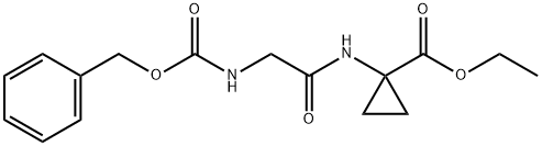 Cyclopropanecarboxylic acid, 1-[[2-[[(phenylmethoxy)carbonyl]amino]acetyl]amino]-, ethyl ester Struktur