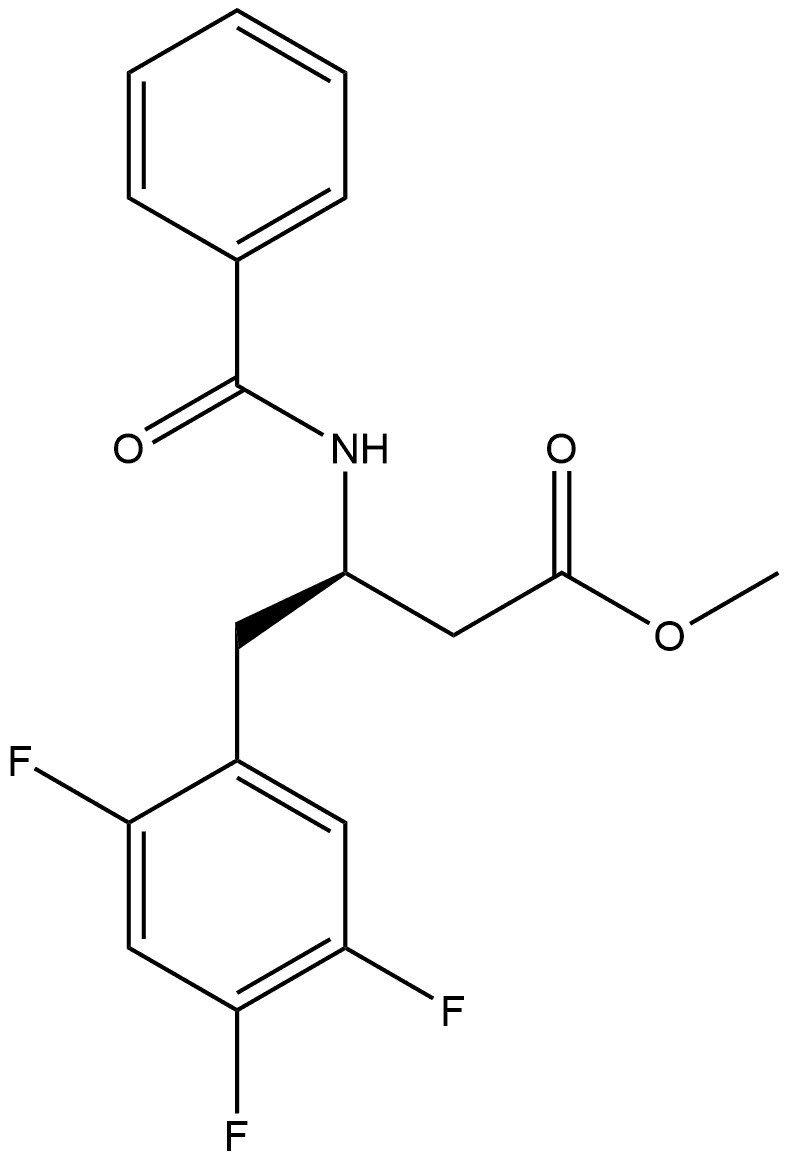 Benzenebutanoic acid, β-(benzoylamino)-2,4,5-trifluoro-, methyl ester, (βR)-