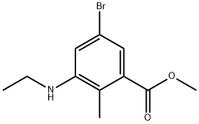 Benzoic acid, 5-bromo-3-(ethylamino)-2-methyl-, methyl ester Struktur