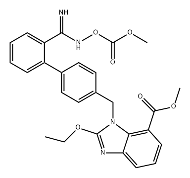 1H-Benzimidazole-7-carboxylic acid, 2-ethoxy-1-[[2'-[imino[[(methoxycarbonyl)oxy]amino]methyl][1,1'-biphenyl]-4-yl]methyl]-, methyl ester