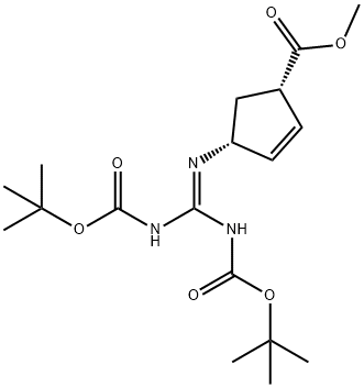 2-Cyclopentene-1-carboxylic acid, 4-[[bis[[(1,1-dimethylethoxy)carbonyl]amino]methylene]amino]-, methyl ester, (1S,4R)-