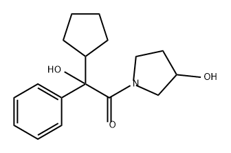 Ethanone, 2-cyclopentyl-2-hydroxy-1-(3-hydroxy-1-pyrrolidinyl)-2-phenyl- Struktur