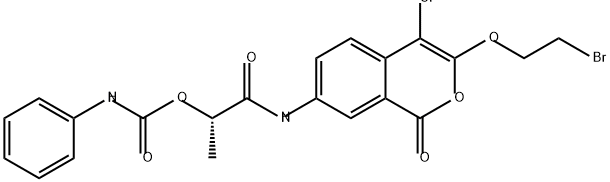 Propanamide, N-[3-(2-bromoethoxy)-4-chloro-1-oxo-1H-2-benzopyran-7-yl]-2-[[(phenylamino)carbonyl]oxy]-, (S)- (9CI) Struktur