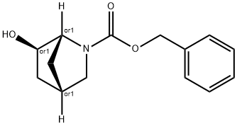 exo-benzyl 6-hydroxy-2-aza-bicyclo[2.2.1]heptane-2-carboxylate Struktur