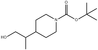 1-Piperidinecarboxylic acid, 4-(2-hydroxy-1-methylethyl)-, 1,1-dimethylethyl ester Struktur