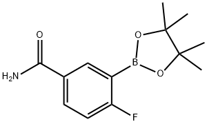 Benzamide, 4-fluoro-3-(4,4,5,5-tetramethyl-1,3,2-dioxaborolan-2-yl)- Struktur