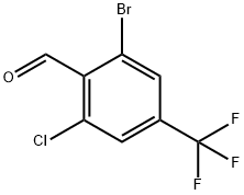 2-Bromo-6-chloro-4-(trifluoromethyl)benzaldehyde Struktur