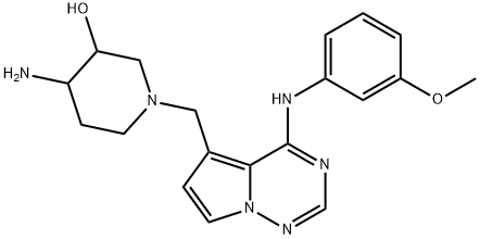 4-aMino-1-((4-(3-MethoxyphenylaMino)pyrrolo[1,2-f][1,2,4]triazin-5-yl)Methyl)piperidin-3-ol Struktur