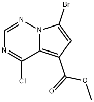 METHYL 7-BROMO-4-CHLOROPYRROLO[2,1-F][1,2,4]TRIAZINE-5-CARBOXYLATE Struktur