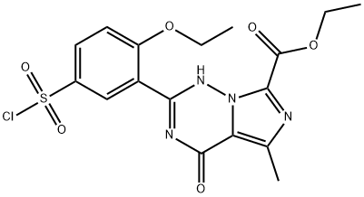 Imidazo[5,1-f][1,2,4]triazine-7-carboxylic acid, 2-[5-(chlorosulfonyl)-2-ethoxyphenyl]-1,4-dihydro-5-methyl-4-oxo-, ethyl ester