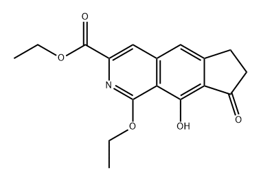 6H-Cyclopent[g]isoquinoline-3-carboxylic acid, 1-ethoxy-7,8-dihydro-9-hydroxy-8-oxo-, ethyl ester Struktur