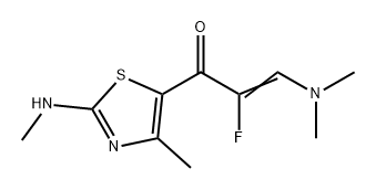 2-Propen-1-one, 3-(dimethylamino)-2-fluoro-1-[4-methyl-2-(methylamino)-5-thiazolyl]- Struktur