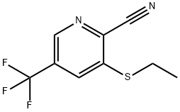 3-(Ethylthio)-5-(trifluoromethyl)picolinonitrile Struktur